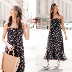 Madewell Pintuck Cami Ruffle-Hem Maxi Dress